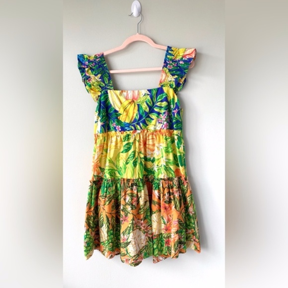 FARM Rio Tropical Print Mini Dress - Green, Yellow, Orange - Picture 16 of 16